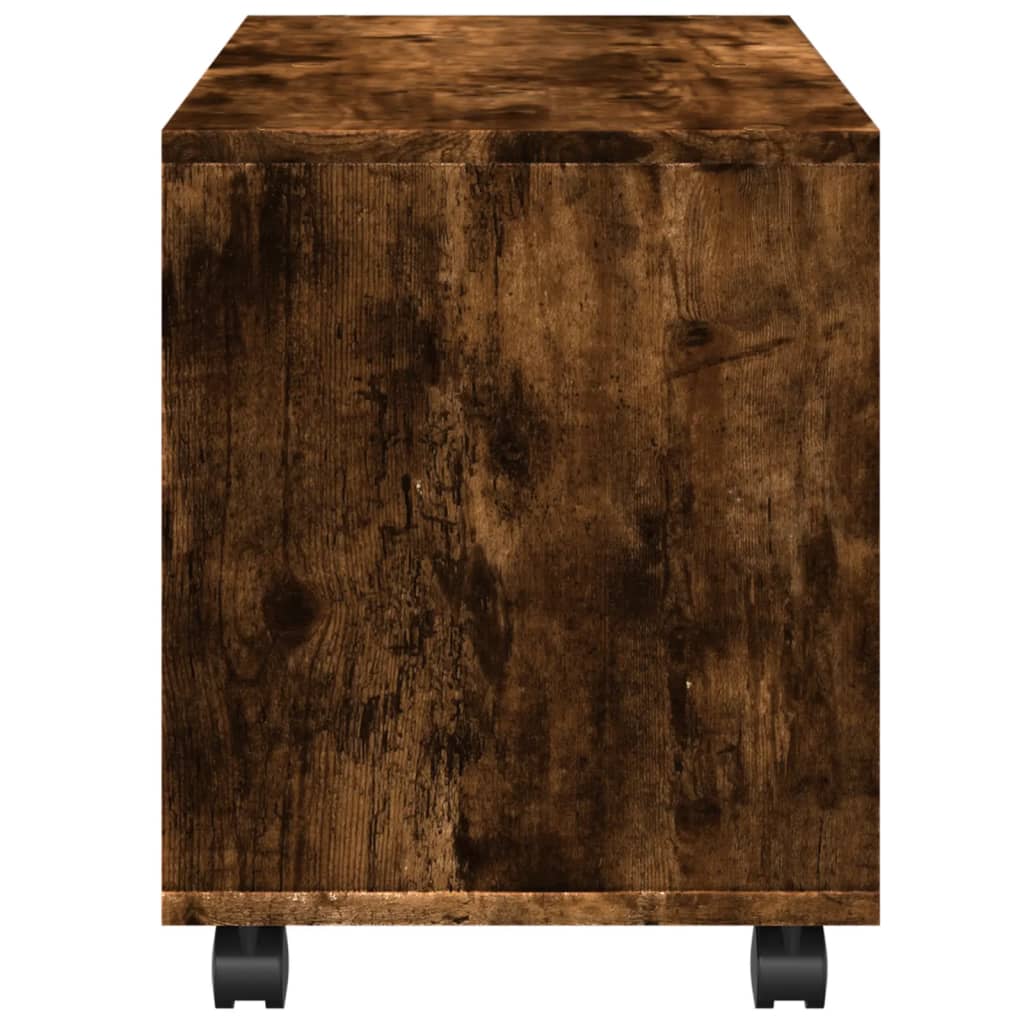 rullebord 72x33x42,5 cm konstrueret træ røget egetræsfarve