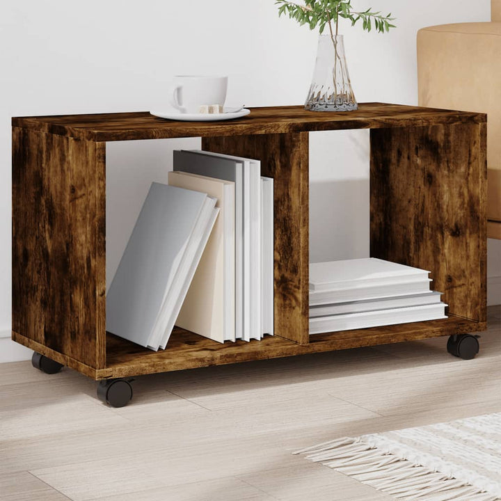rullebord 72x33x42,5 cm konstrueret træ røget egetræsfarve
