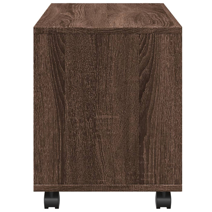rullebord 72x33x42,5 cm konstrueret træ brun egetræsfarve