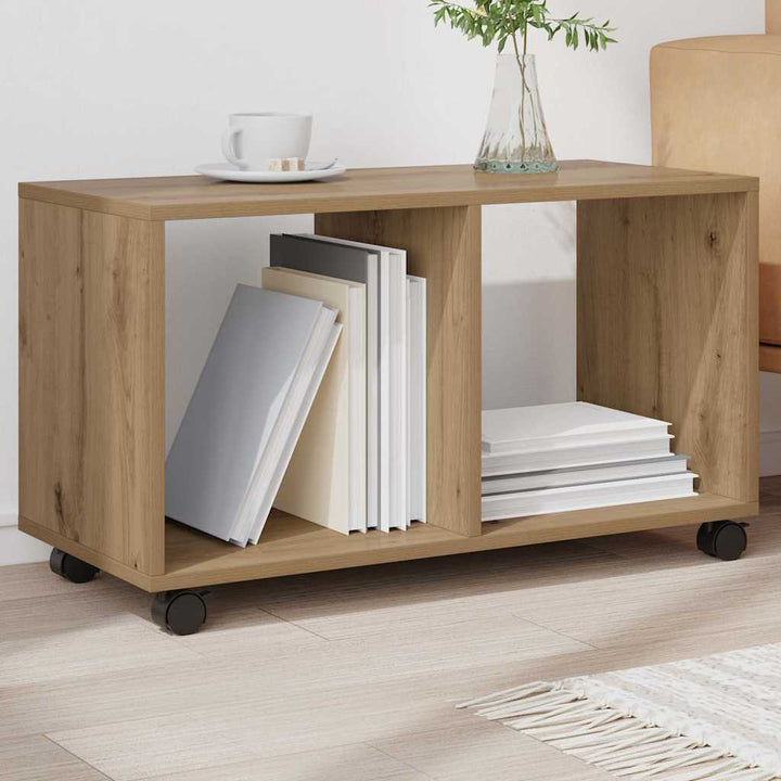 rullebord 72x33x42,5 cm konstrueret træ egetræsfarve