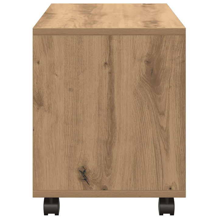rullebord 72x33x42,5 cm konstrueret træ egetræsfarve