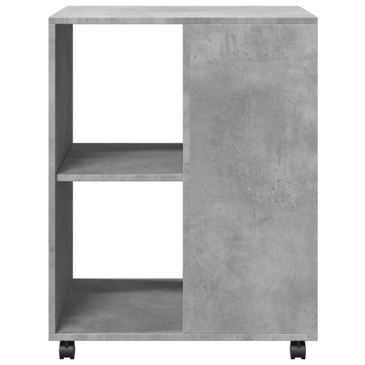 sidebord med hjul 55x60x78 cm konstrueret træ betongrå