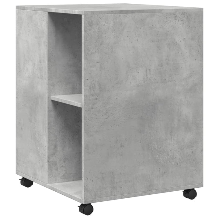 sidebord med hjul 55x60x78 cm konstrueret træ betongrå