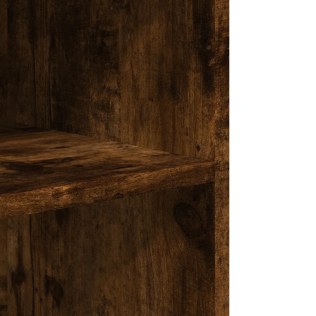 sidebord med hjul 55x60x78 cm konstrueret træ røget egetræ