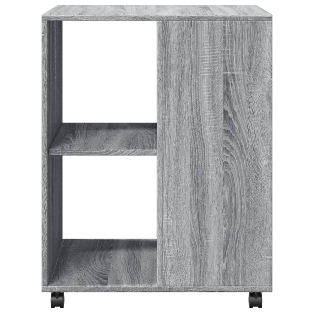 sidebord med hjul 55x60x78cm konstrueret træ grå sonoma-eg