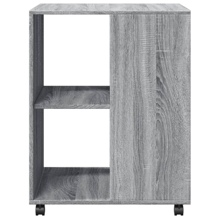 sidebord med hjul 55x60x78cm konstrueret træ grå sonoma-eg
