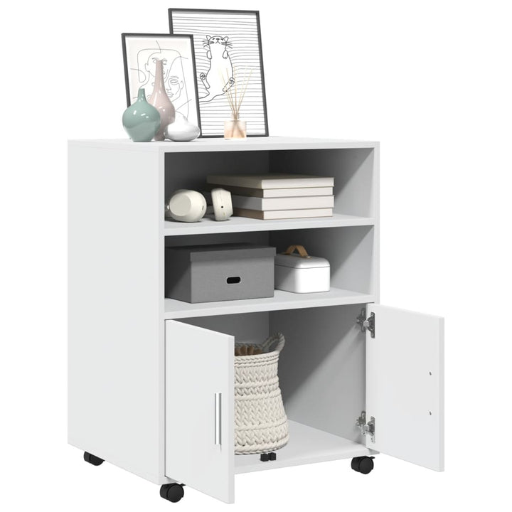 rullebord 60x48x81 cm konstrueret træ hvid