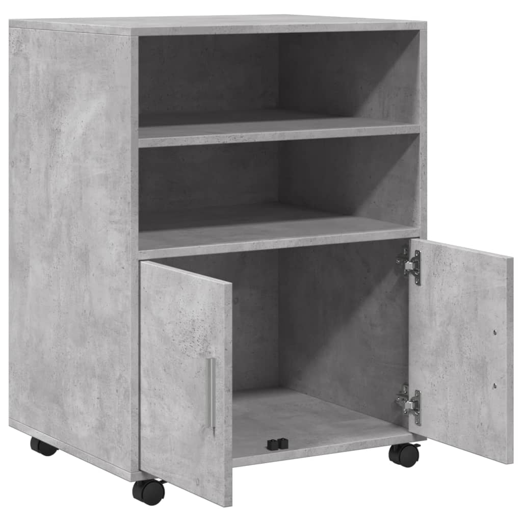rullebord 60x48x81 cm konstrueret træ betongrå