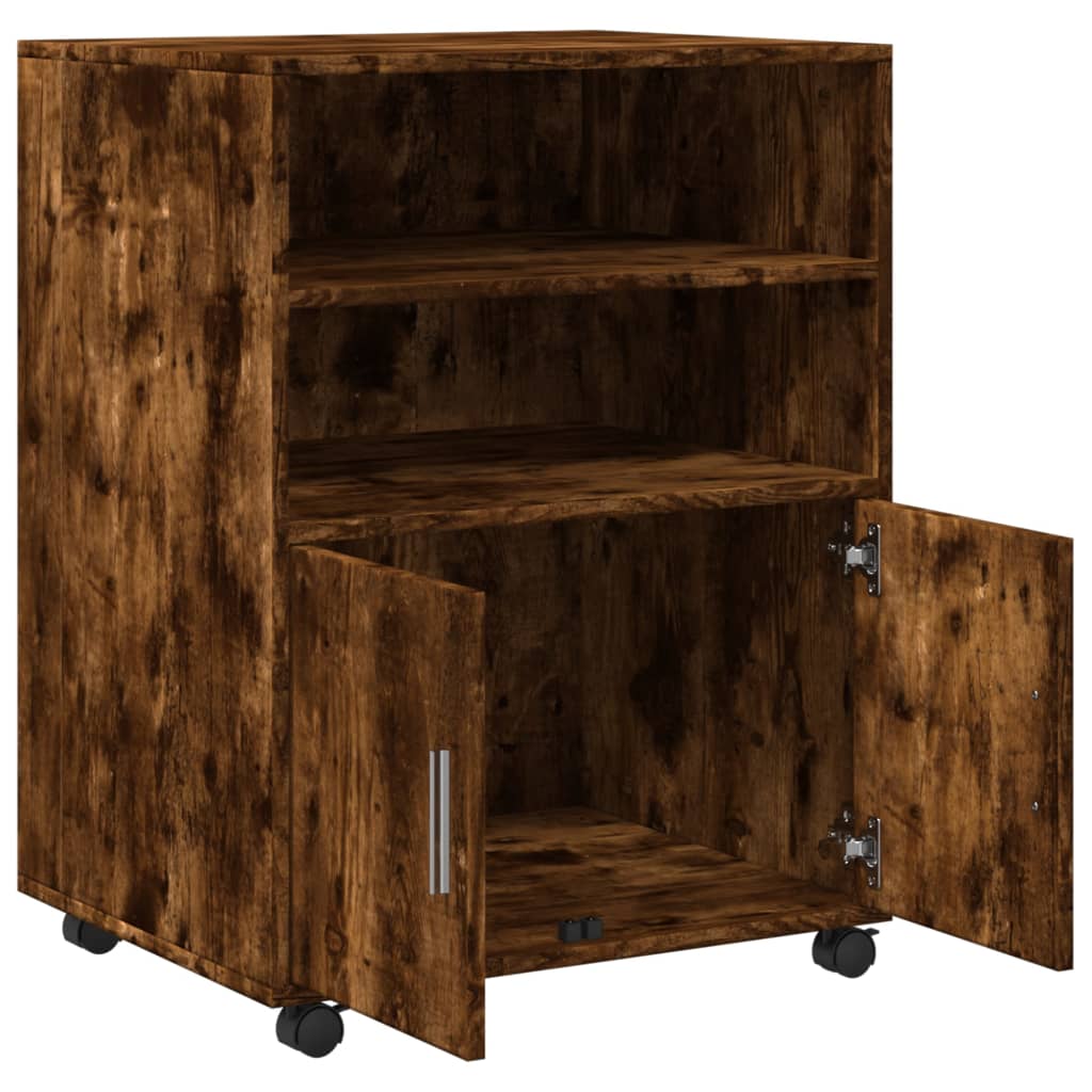 rullebord 60x48x81 cm konstrueret træ røget egetræsfarve