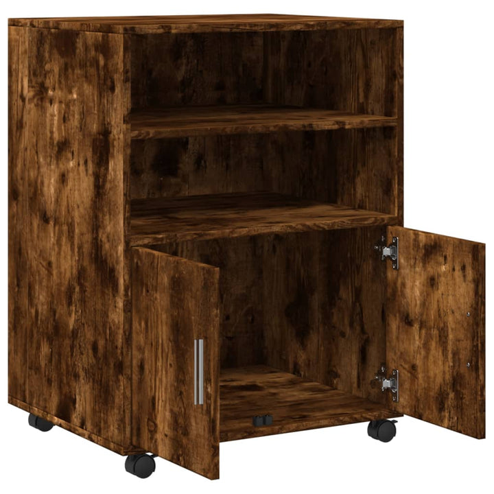rullebord 60x48x81 cm konstrueret træ røget egetræsfarve