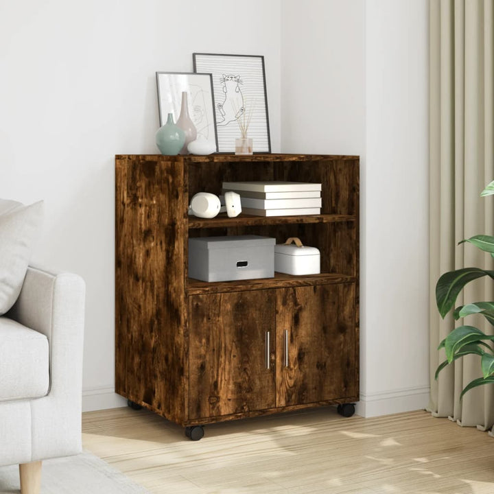 rullebord 60x48x81 cm konstrueret træ røget egetræsfarve