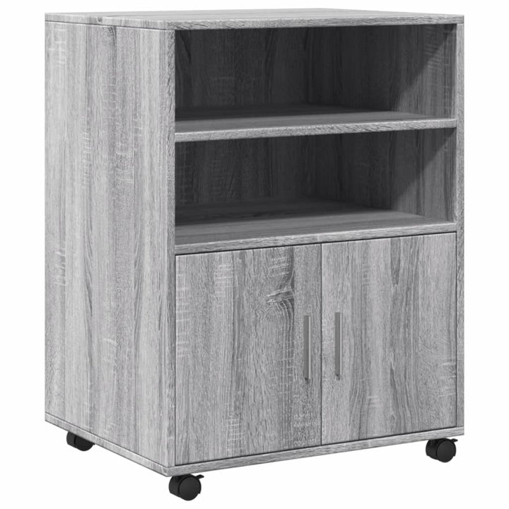 rullebord 60x48x81 cm konstrueret træ grå sonoma-eg