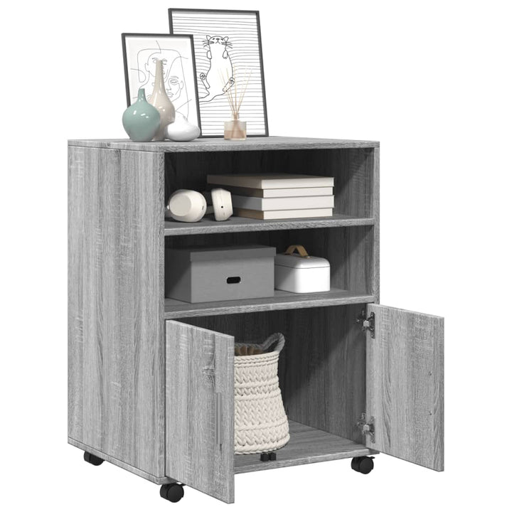 rullebord 60x48x81 cm konstrueret træ grå sonoma-eg