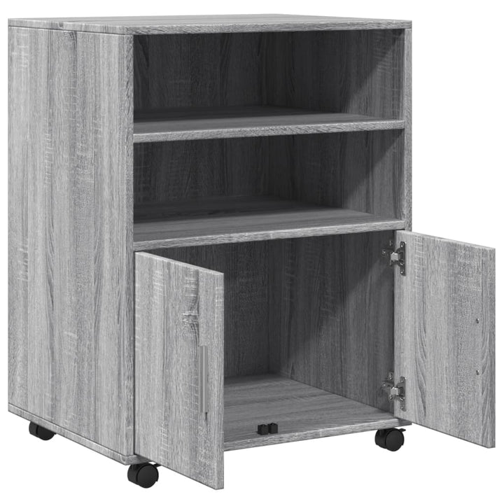 rullebord 60x48x81 cm konstrueret træ grå sonoma-eg
