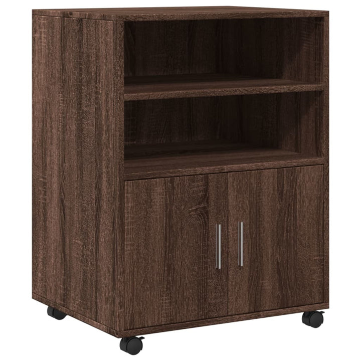 rullebord 60x48x81 cm konstrueret træ brun egetræsfarve