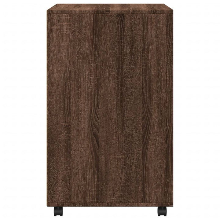 rullebord 60x48x81 cm konstrueret træ brun egetræsfarve