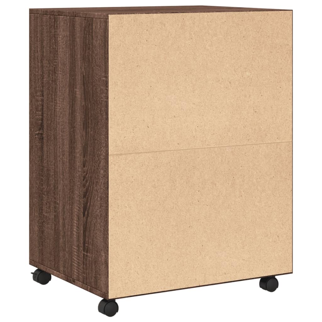 rullebord 60x48x81 cm konstrueret træ brun egetræsfarve