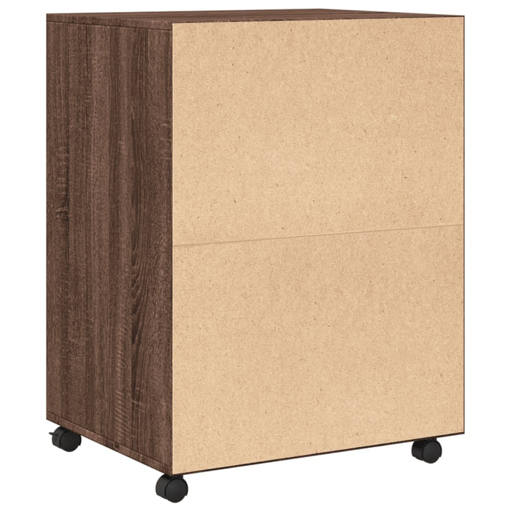 rullebord 60x48x81 cm konstrueret træ brun egetræsfarve