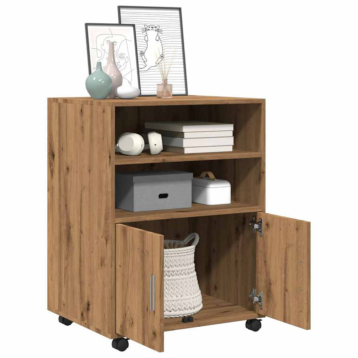 rullebord 60x48x81 cm konstrueret træ egetræsfarve