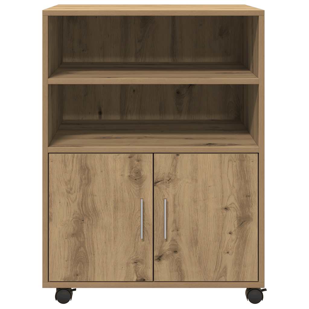 rullebord 60x48x81 cm konstrueret træ egetræsfarve