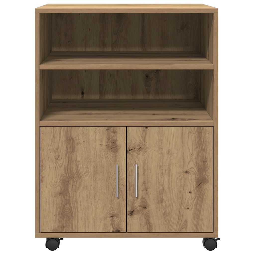 rullebord 60x48x81 cm konstrueret træ egetræsfarve
