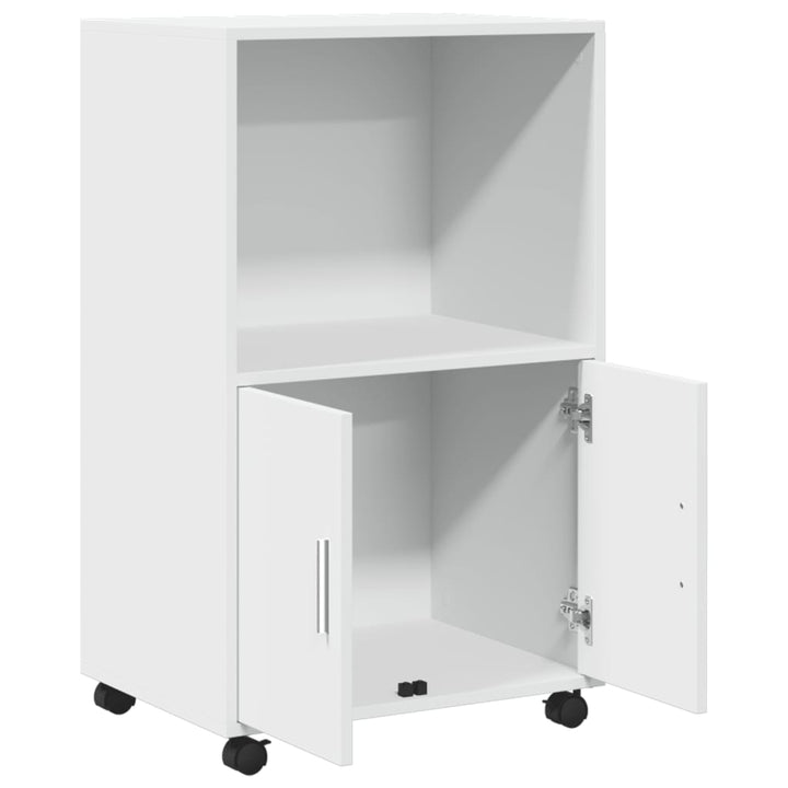 rullebord 55x40x91 cm konstrueret træ hvid