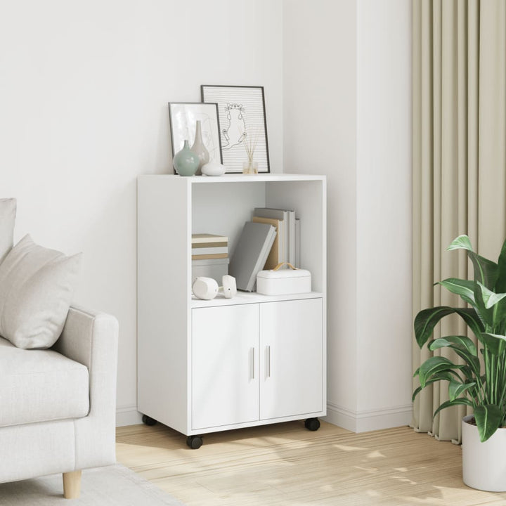 rullebord 55x40x91 cm konstrueret træ hvid