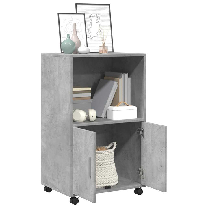 rullebord 55x40x91 cm konstrueret træ betongrå
