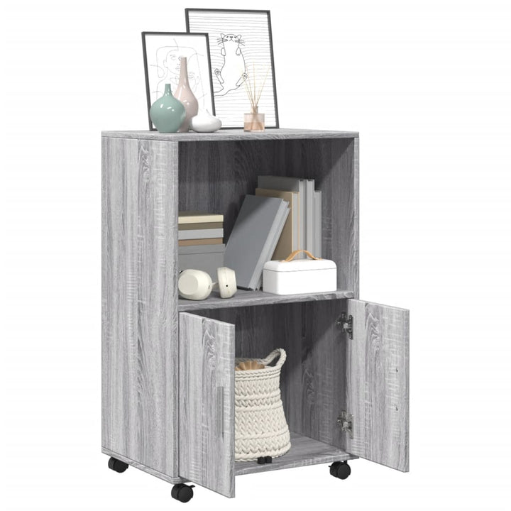 rullebord 55x40x91 cm konstrueret træ grå sonoma-eg