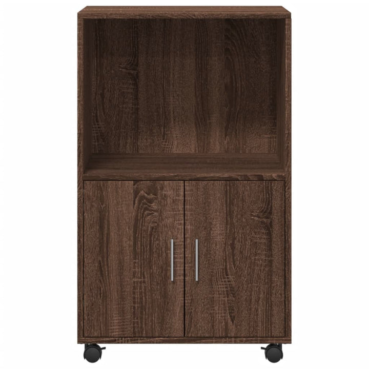 rullebord 55x40x91 cm konstrueret træ brun egetræsfarve