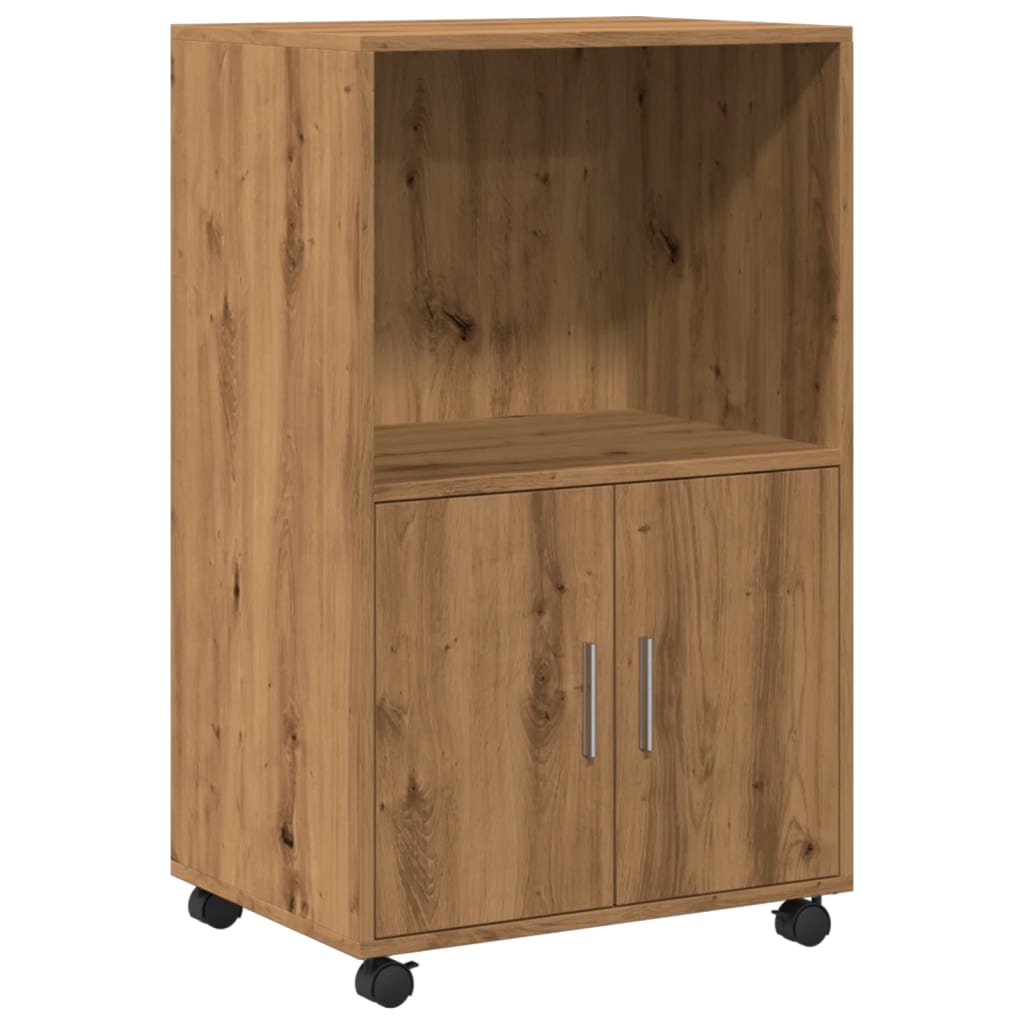 rullebord 55x40x91 cm konstrueret træ egetræsfarve