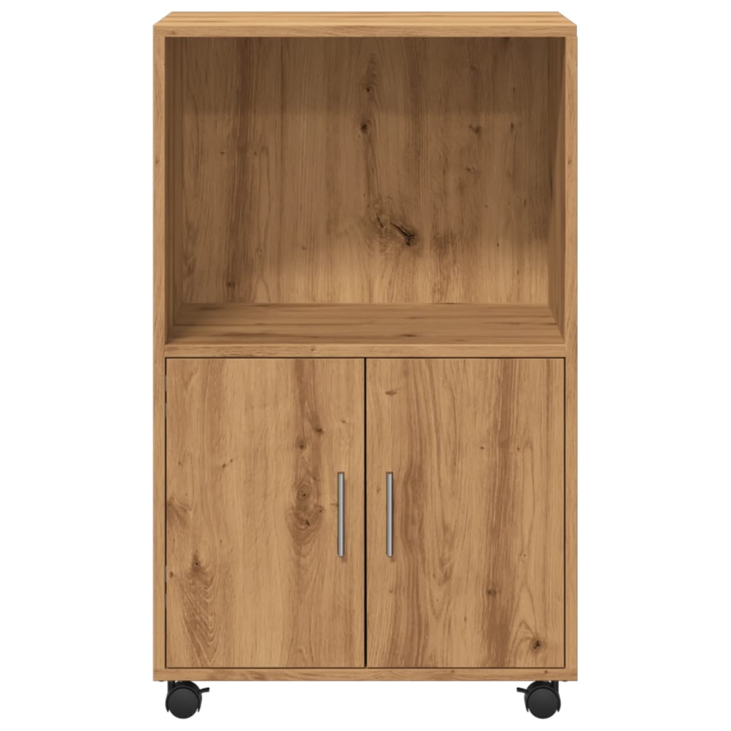 rullebord 55x40x91 cm konstrueret træ egetræsfarve