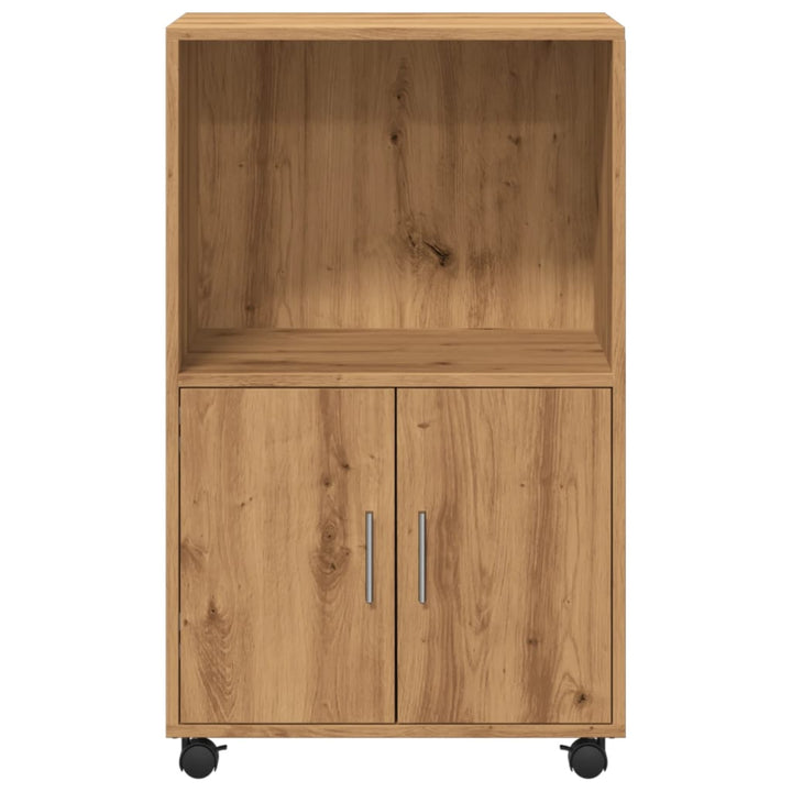 rullebord 55x40x91 cm konstrueret træ egetræsfarve