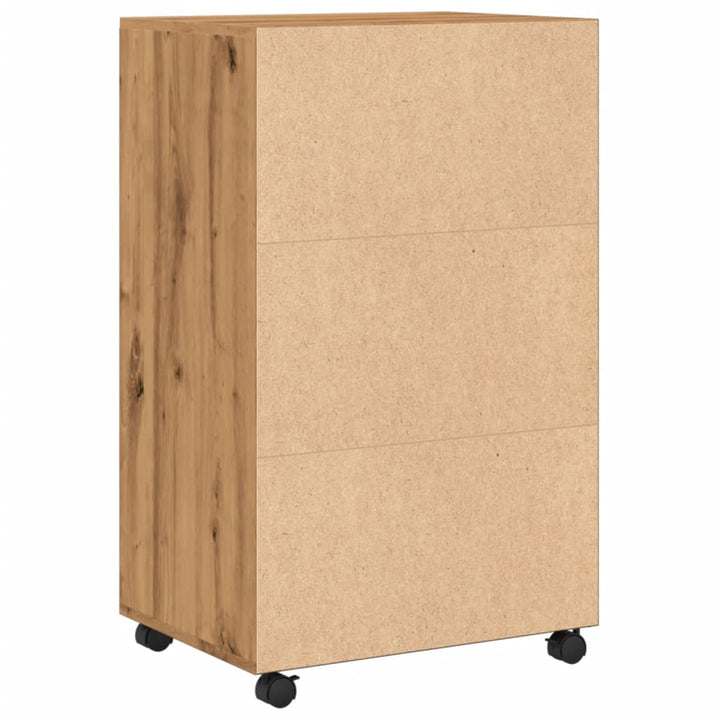 rullebord 55x40x91 cm konstrueret træ egetræsfarve