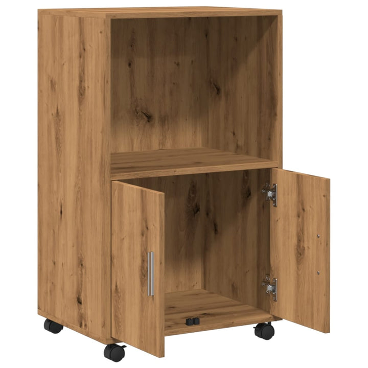 rullebord 55x40x91 cm konstrueret træ egetræsfarve