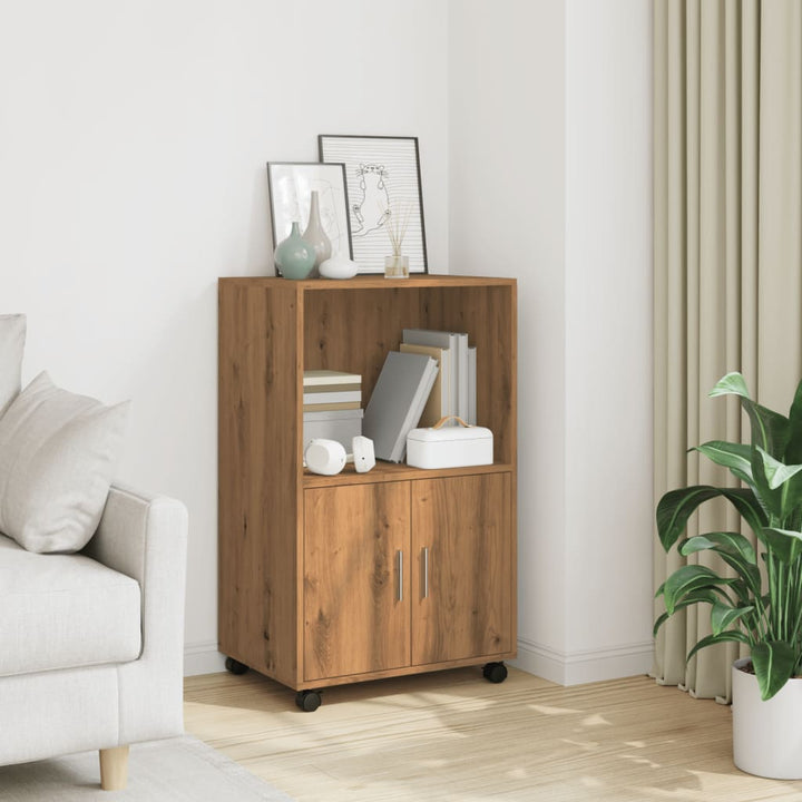 rullebord 55x40x91 cm konstrueret træ egetræsfarve