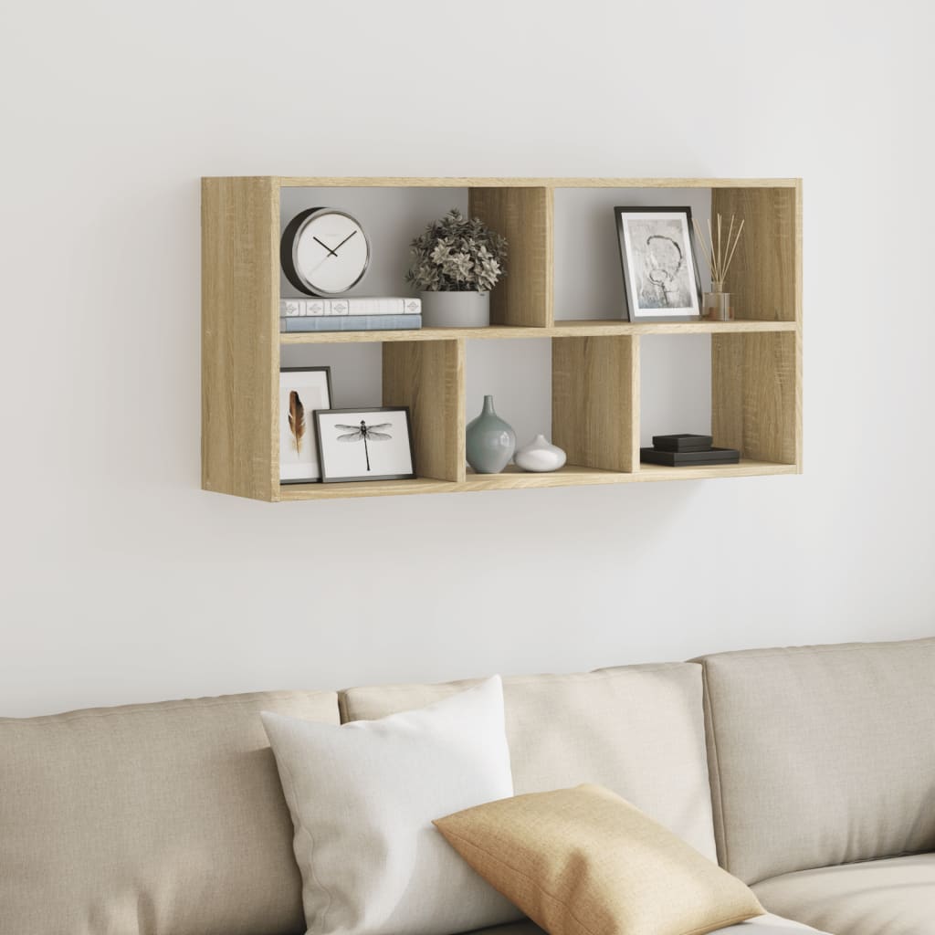 væghylde 100x25x50 cm konstrueret træ sonoma-eg