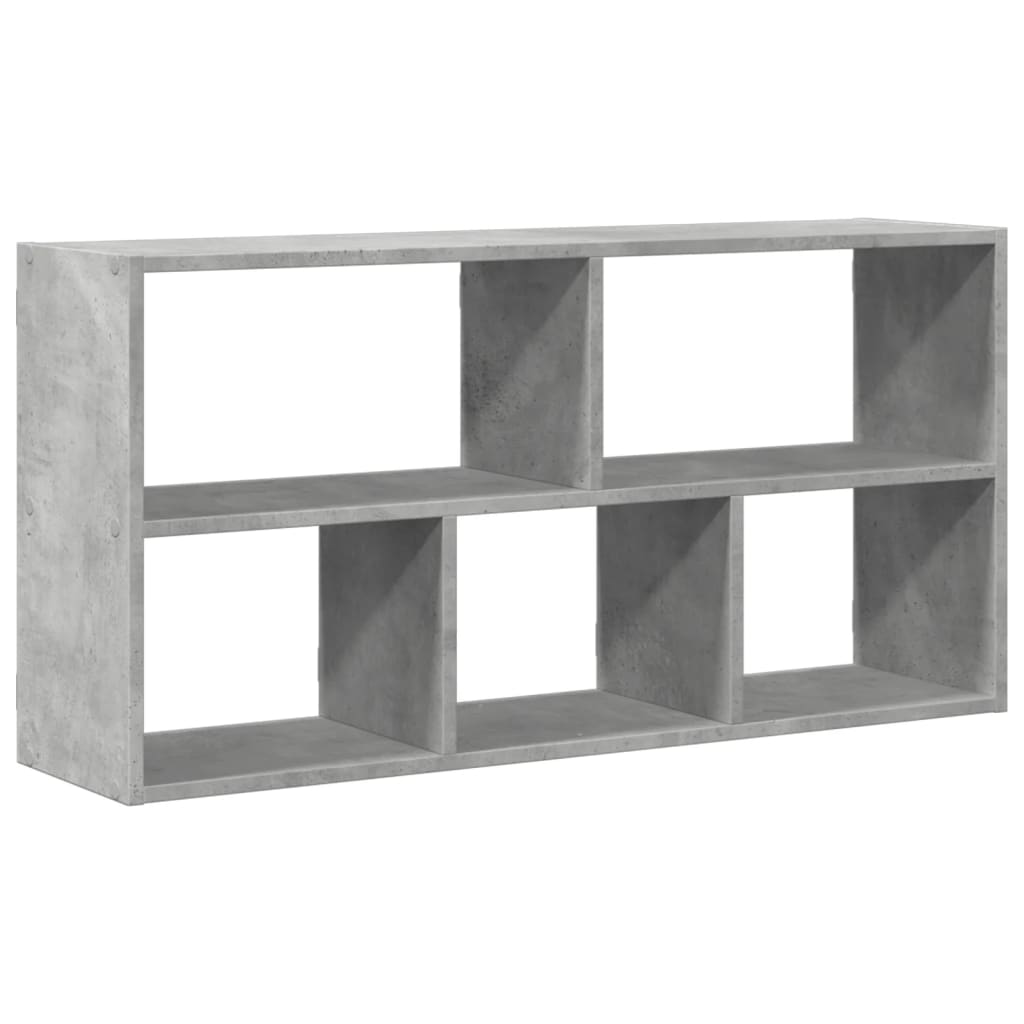 væghylde 100x25x50 cm konstrueret træ betongrå