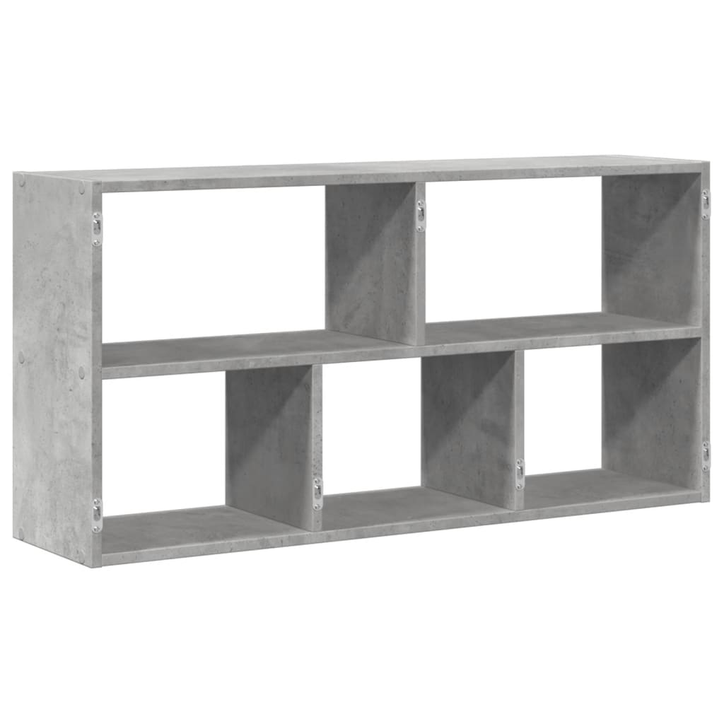 væghylde 100x25x50 cm konstrueret træ betongrå