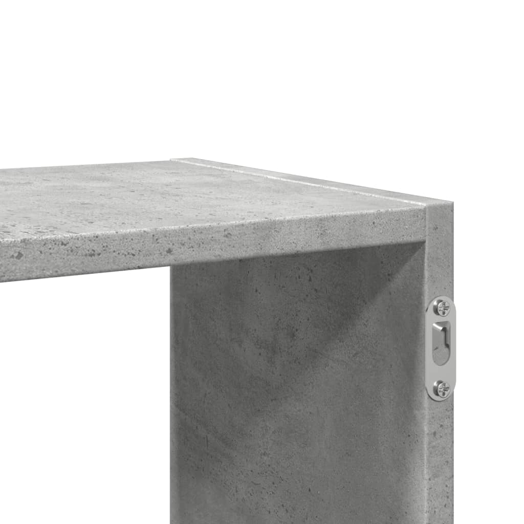 væghylde 100x25x50 cm konstrueret træ betongrå