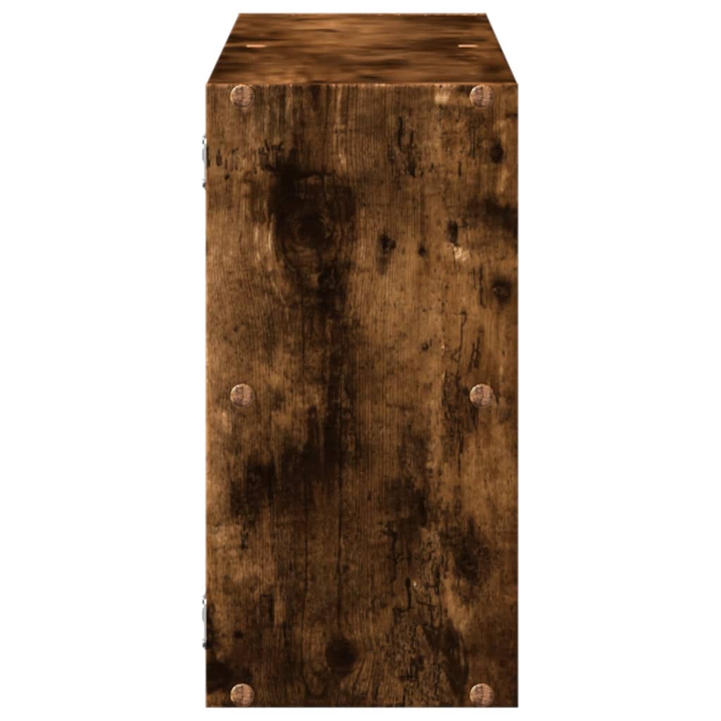væghylde 100x25x50 cm konstrueret træ røget eg