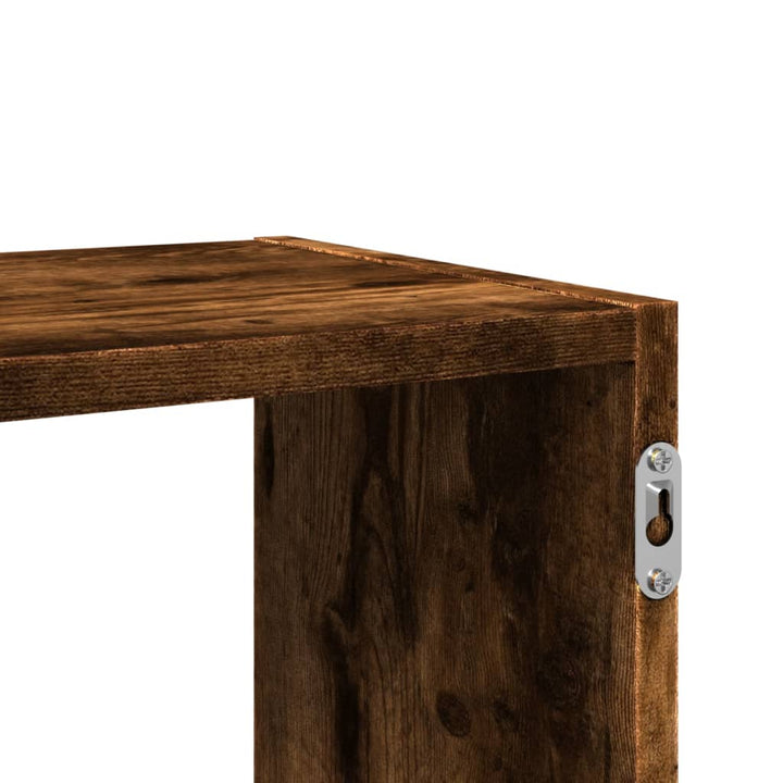 væghylde 100x25x50 cm konstrueret træ røget eg