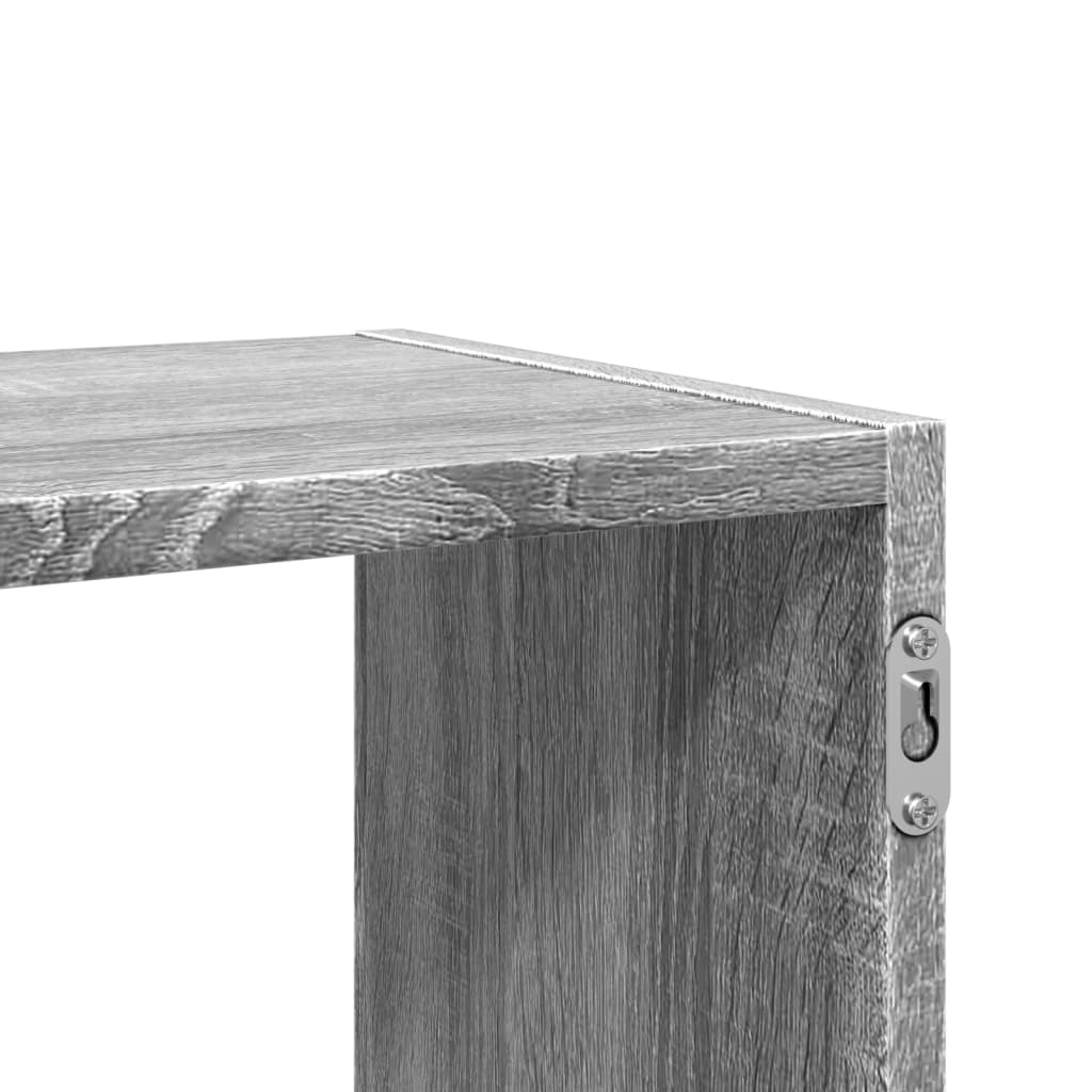 væghylde 100x25x50 cm konstrueret træ grå sonoma-eg
