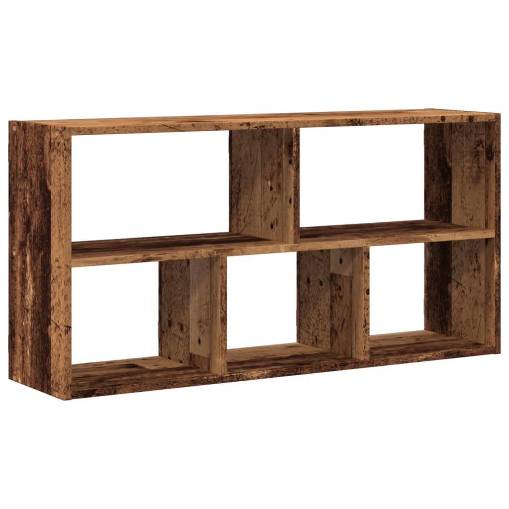 væghylde 100x25x50 cm konstrueret træ sort gammelt træ-look