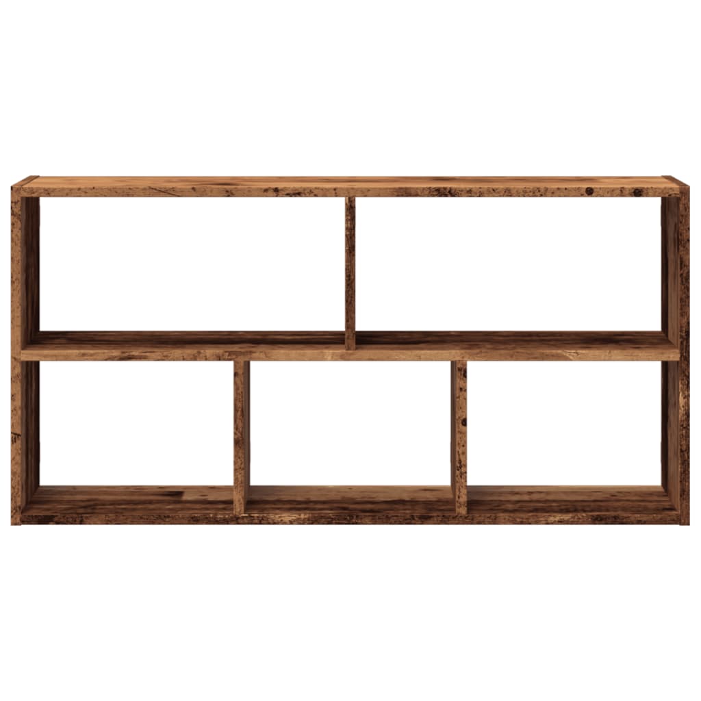 væghylde 100x25x50 cm konstrueret træ sort gammelt træ-look