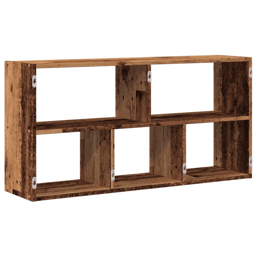 væghylde 100x25x50 cm konstrueret træ sort gammelt træ-look