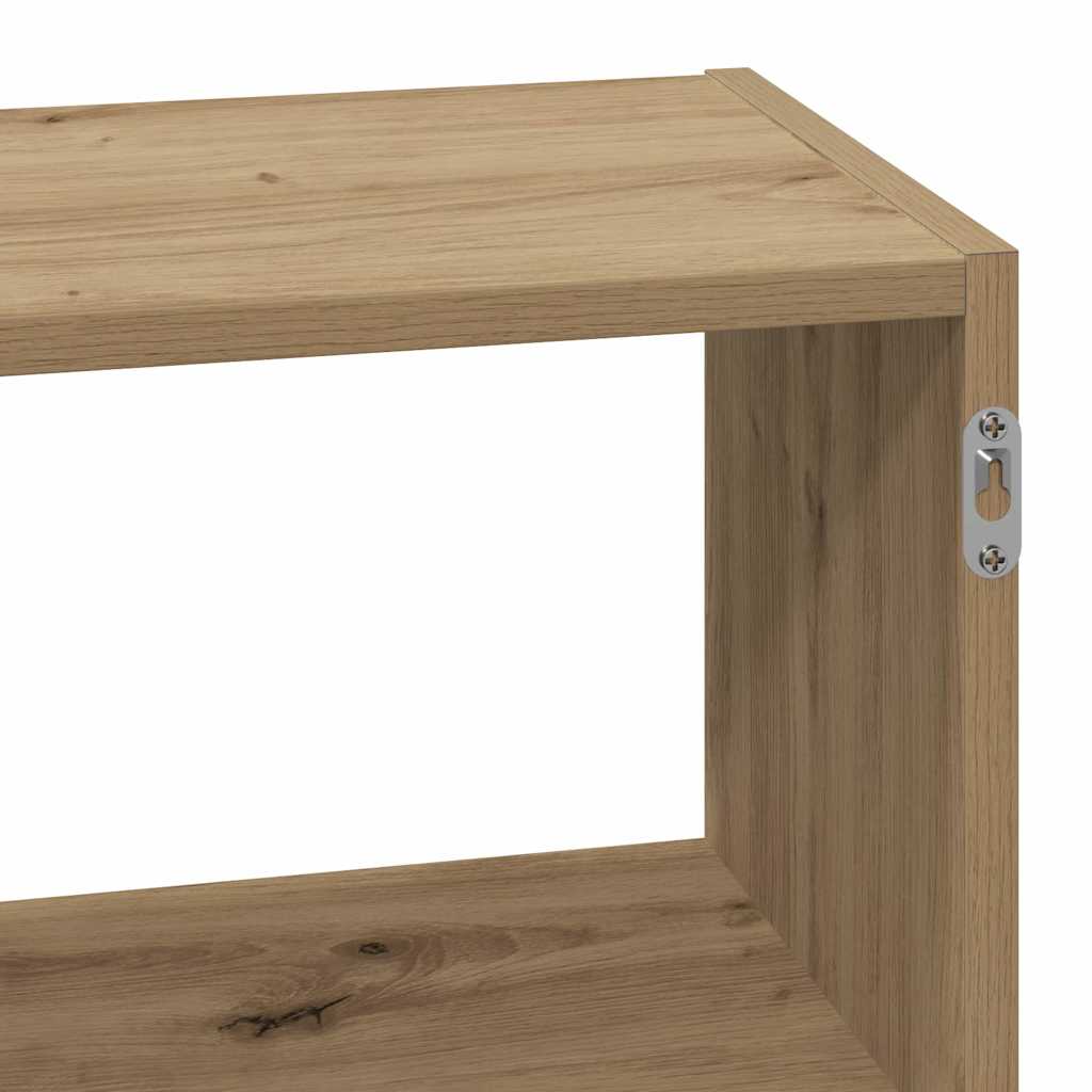 væghylde 100x25x50 cm konstrueret træ sort egetræsfarve