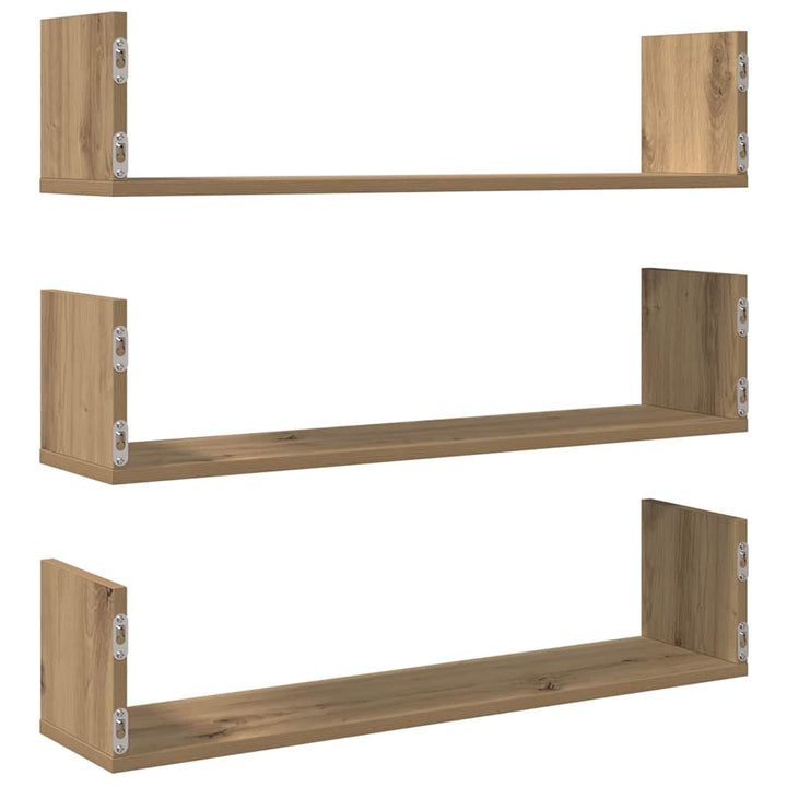 plantestativer 3 stk. 80x18x18 cm konstrueret træ egetræsfarve