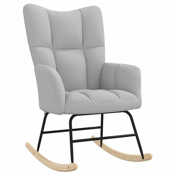 gyngestol med fodskammel stof skygrå