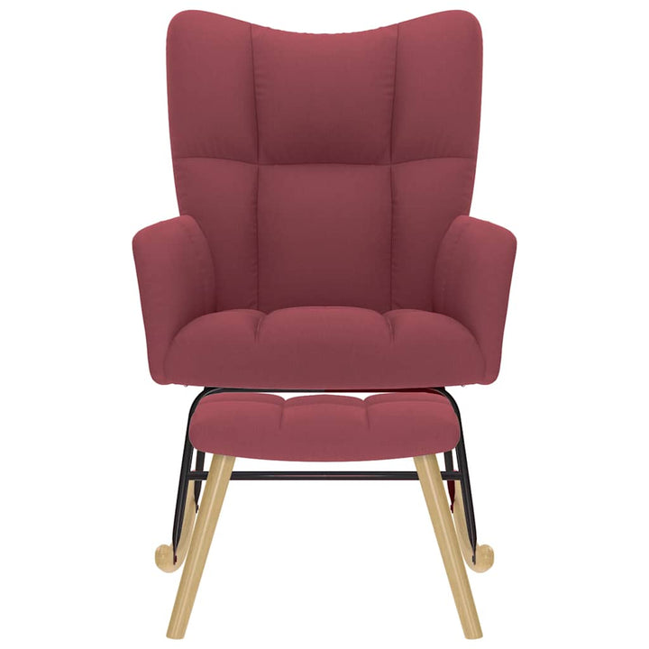 gyngestol med fodskammel Stof vinrød